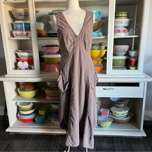 Hanna for La Journee Dress in Khaki Beige - Size 6-8